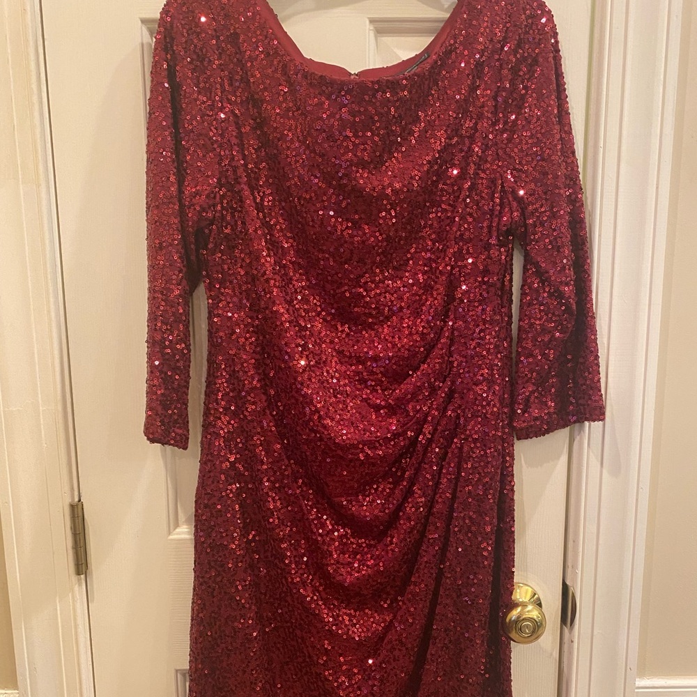 Burgundy/Wine Sequins Cocktail Dress Jessica Howard